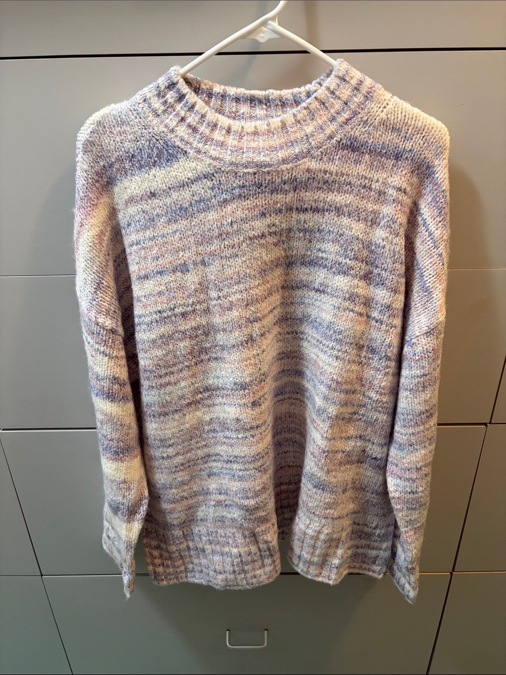 J. Crew Pastel Multi-Stripe Crewneck Sweater